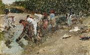 Francisco Pradilla Ortiz Galician Washerwomen oil painting picture wholesale